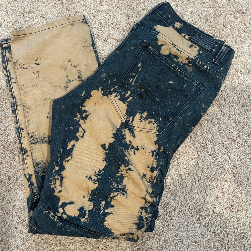 GS 115 Mens Moto Distressed Denim Jeans size 36